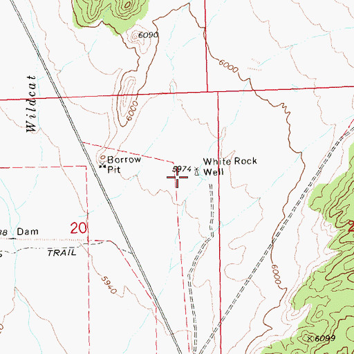 Topographic Map of White Rock Well, NV