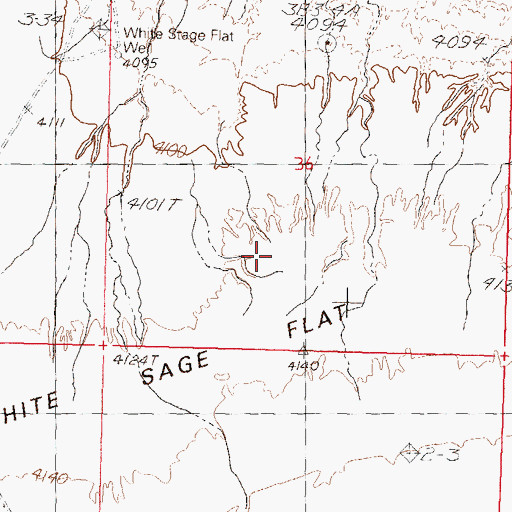Topographic Map of White Sage Flat, NV