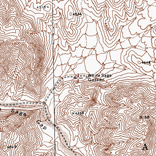 Topographic Map of White Sage Guzzler, NV
