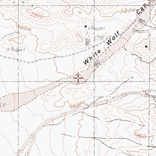 Topographic Map of White Wolf Canyon, NV
