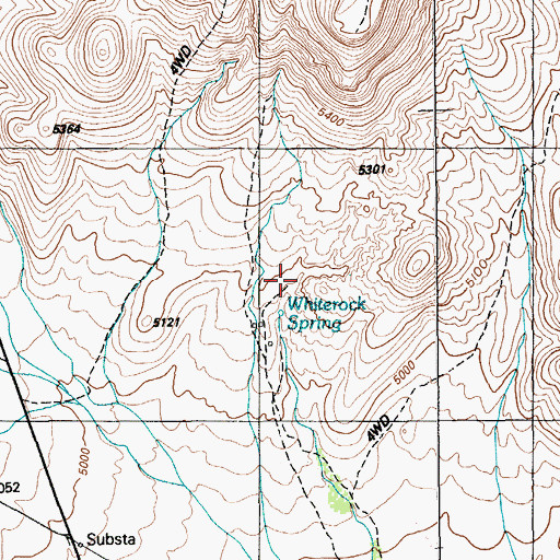 Topographic Map of Whiterock 2 Drill Hole, NV