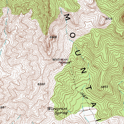 Topographic Map of Whitmore Mine, NV