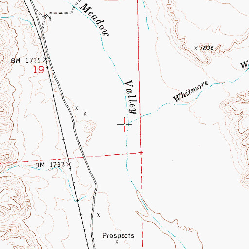 Topographic Map of Whitmore Wash, NV