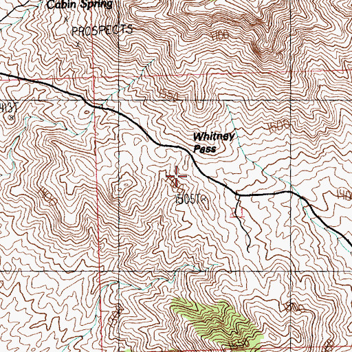 Topographic Map of Whitney Pass, NV