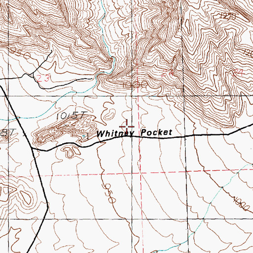 Topographic Map of Whitney Pocket, NV