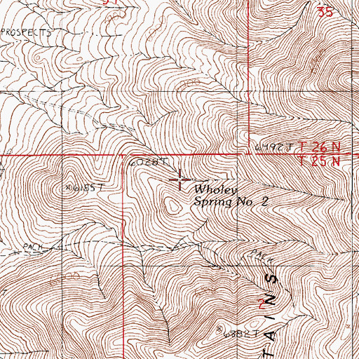 Topographic Map of Wholey Spring Number Two, NV