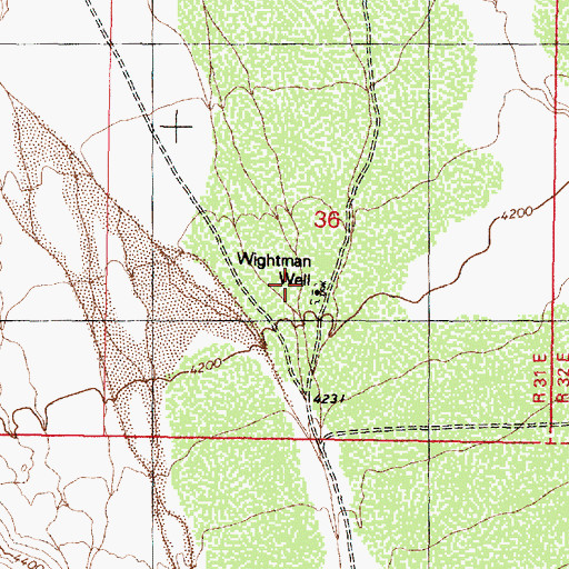 Topographic Map of Wightman Well, NV