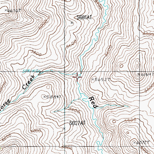Topographic Map of Wild Horse Creek, NV