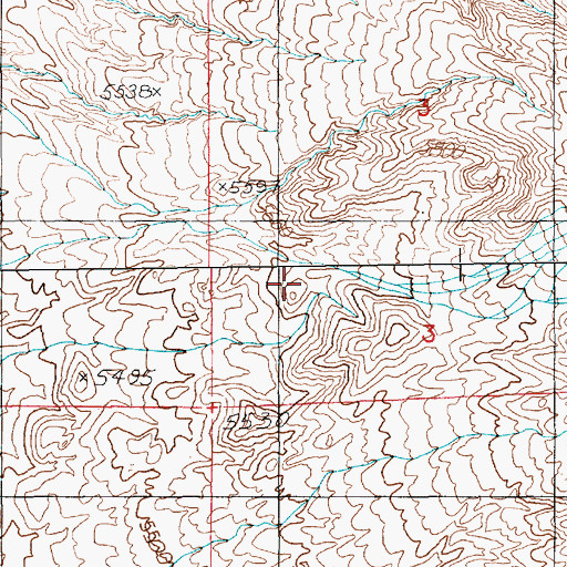 Topographic Map of Wildcat Canyon, NV