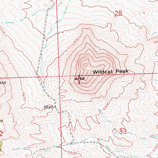Topographic Map of Wildcat Peak, NV