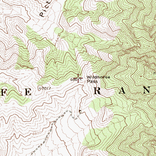 Topographic Map of Wildhorse Pass, NV