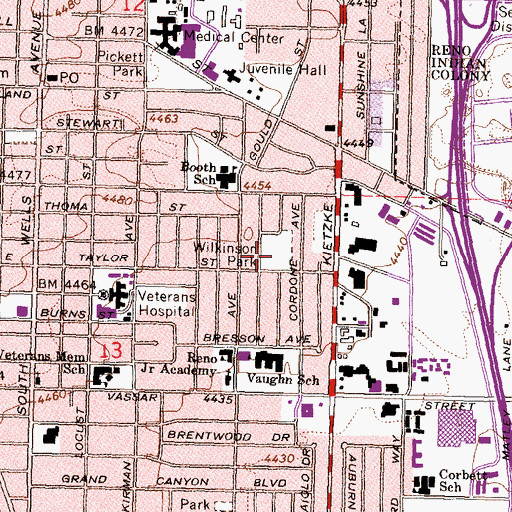 Topographic Map of Wilkinson Park, NV