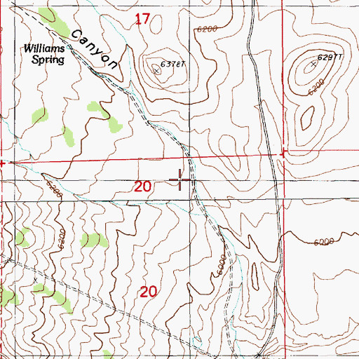 Topographic Map of Williams Canyon, NV