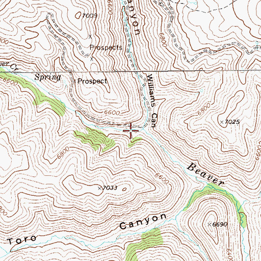 Topographic Map of Williams Canyon, NV