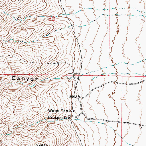 Topographic Map of Willow Canyon, NV