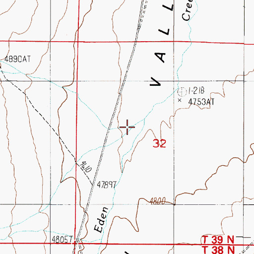 Topographic Map of Willow Creek, NV