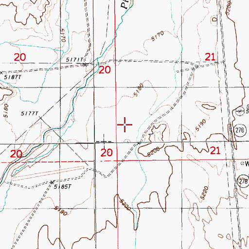 Topographic Map of Willow Creek, NV