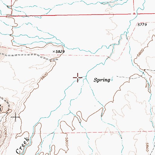 Topographic Map of Willow Creek, NV