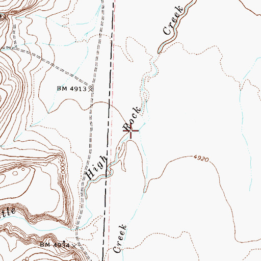 Topographic Map of Willow Creek, NV