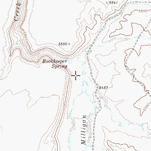 Topographic Map of Willow Creek, NV