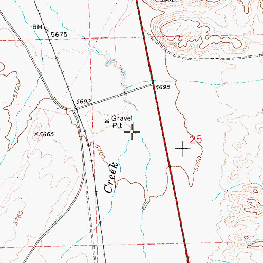Topographic Map of Willow Creek, NV