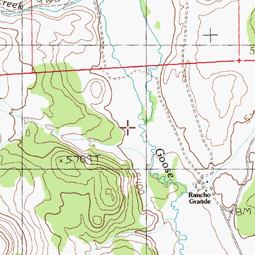 Topographic Map of Willow Creek, NV
