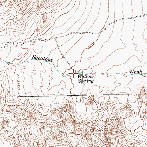 Topographic Map of Willow Spring, NV