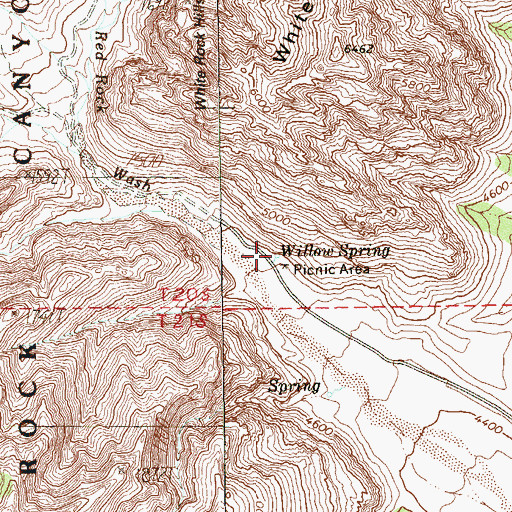Topographic Map of Willow Spring, NV