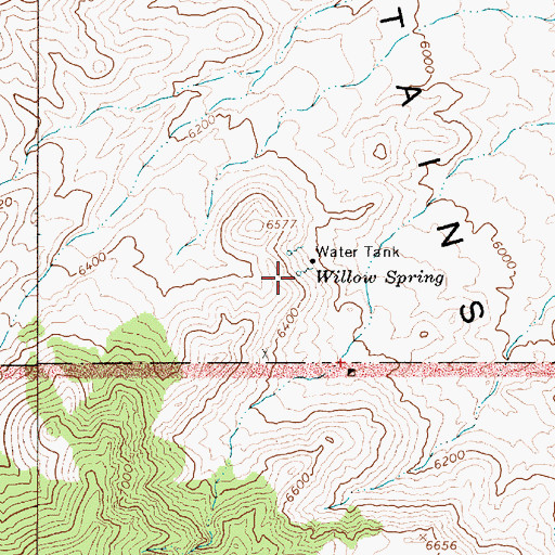 Topographic Map of Willow Spring, NV