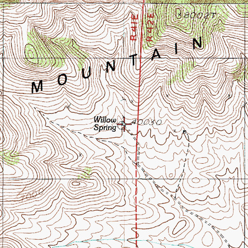 Topographic Map of Willow Spring, NV