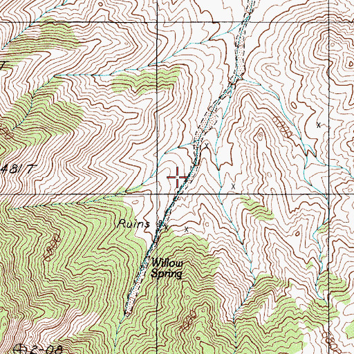 Topographic Map of Willow Spring, NV