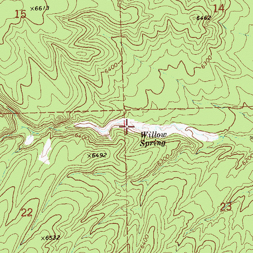 Topographic Map of Willow Spring, NV