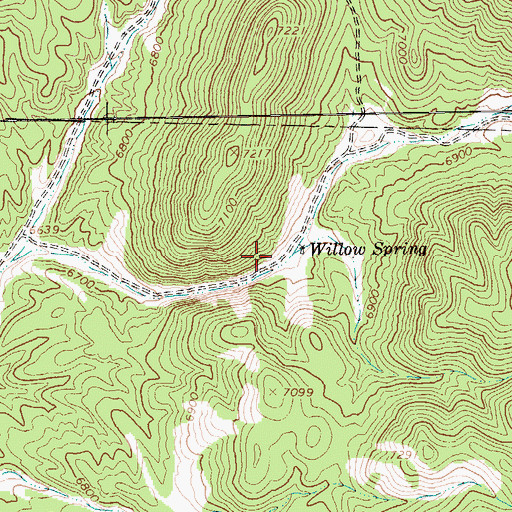 Topographic Map of Willow Spring, NV