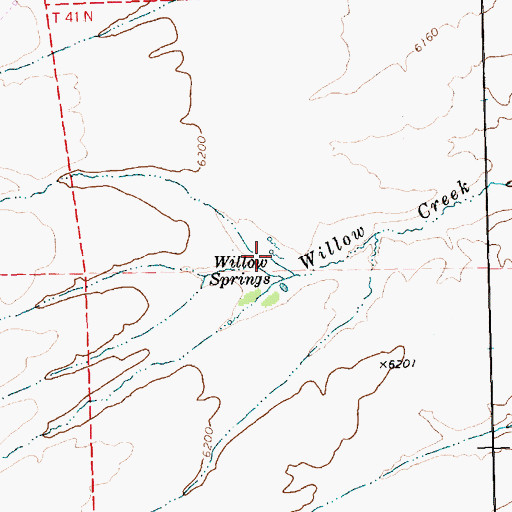 Topographic Map of Willow Springs, NV