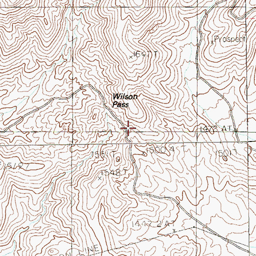 Topographic Map of Wilson Pass, NV