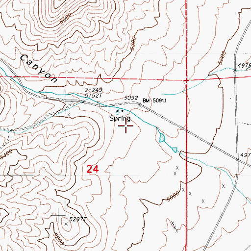 Topographic Map of Wilson Ranch, NV