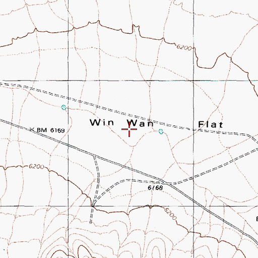 Topographic Map of Win Wan Flat, NV