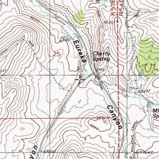 Topographic Map of Windfall Canyon, NV
