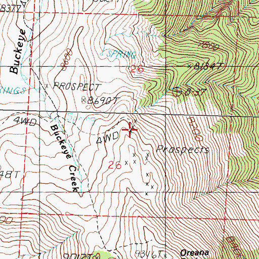 Topographic Map of Winters Mine, NV