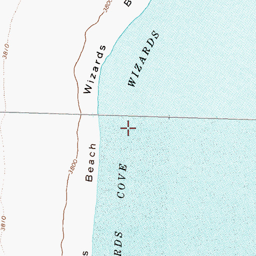 Topographic Map of Wizards Cove, NV