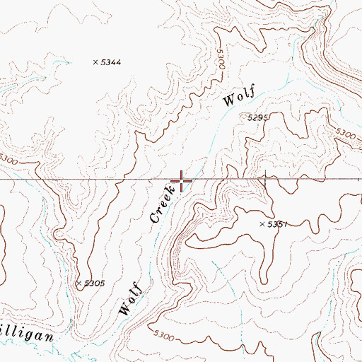 Topographic Map of Wolf Creek, NV