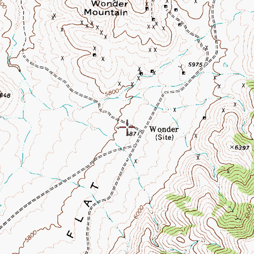 Topographic Map of Wonder, NV