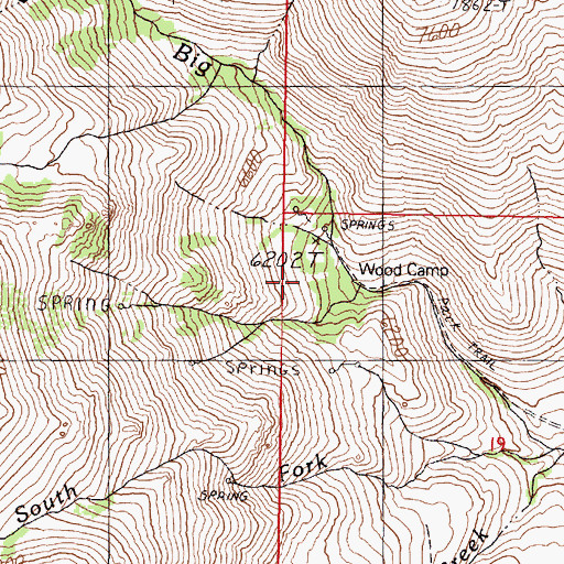 Topographic Map of Wood Camp, NV