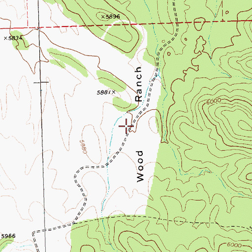 Topographic Map of Wood Ranch, NV