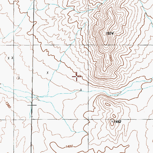Topographic Map of Woods Canyon, NV