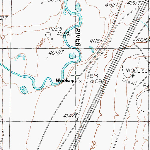 Topographic Map of Woolsey, NV