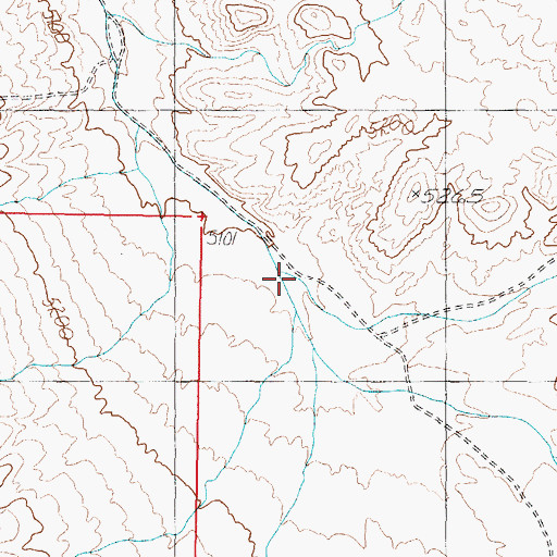 Topographic Map of Wovoka Wash, NV