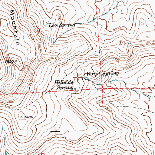 Topographic Map of Wrist Spring, NV