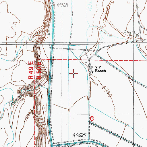 Topographic Map of YP Ranch, NV