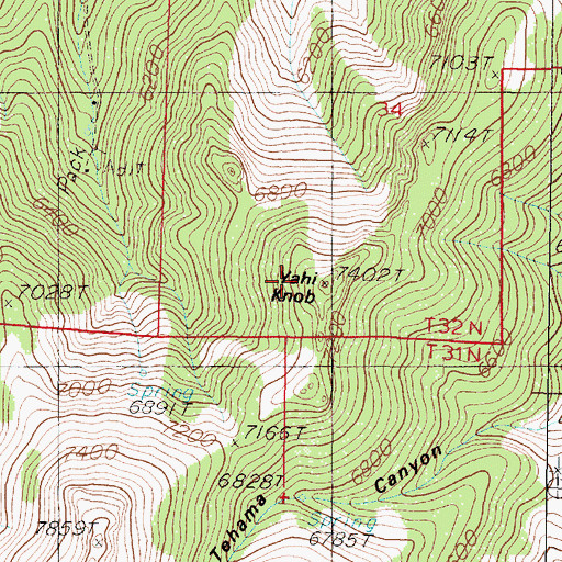 Topographic Map of Yahi Knob, NV